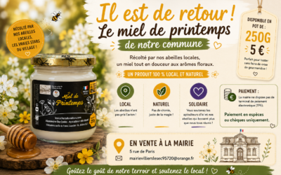 🍯🐝 Il est de retour ! Le miel de printemps de notre commune est arrivé en mairie ! 🐝🍯