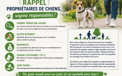 🔔Rappel🔔 Propriétaire de chiens, soyons responsables !