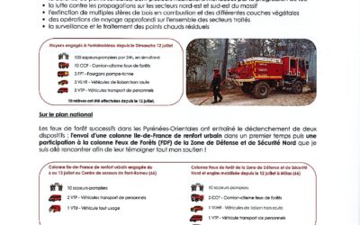 SOUTIEN AUX SAPEURS-POMPIERS, APPEL À LA MOBILISATION ET À LA SOLIDARITÉ DE TOUS